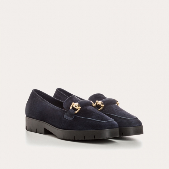 MOCASSINS REQINS MUSE CUIR VELOURS NUIT